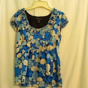 INC size 8 silk blue top